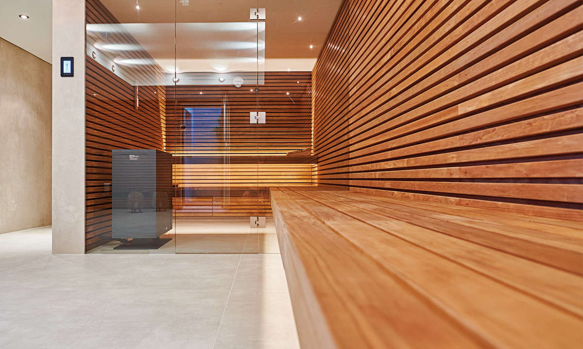 Kombisauna Freuchte Sauna mit Glasfront